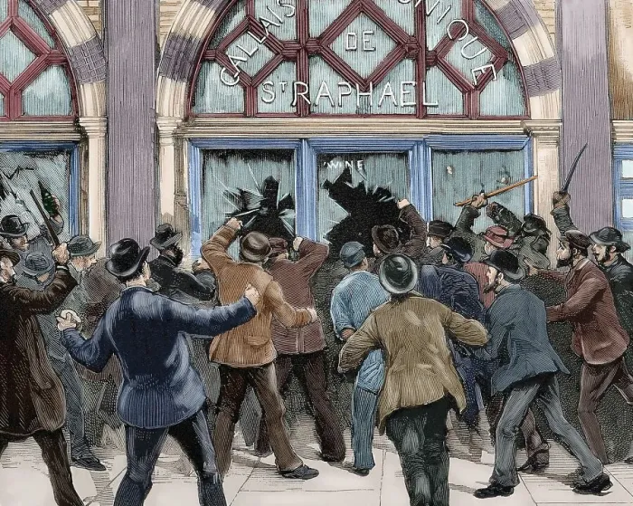 Framed Print : Protesters looting shops in Piccadilly, London, 1886. Creator: Unknown Framed Print : Protesters looting shops in Piccadilly, London, 1886. Creator: Unknown