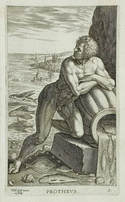 Framed Print : Protheus, 1586. Creator: Philip Galle Framed Print : Protheus, 1586. Creator: Philip Galle