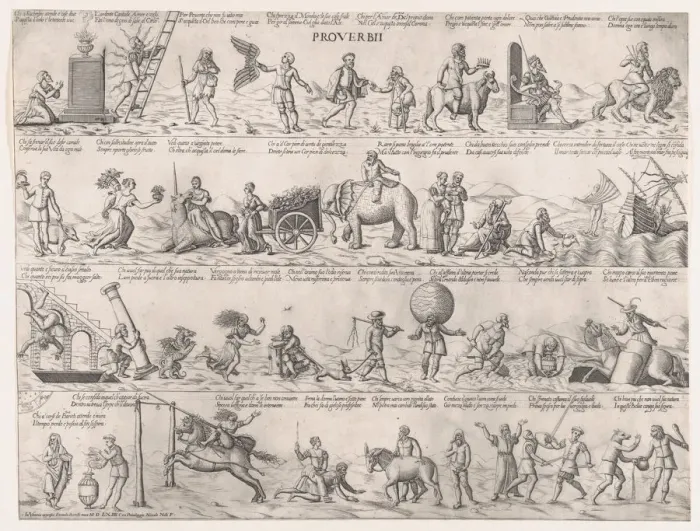 Framed Print : Proverbi (Proverbs), 1564. 1564. Creator: Nicolo Nelli Framed Print : Proverbi (Proverbs), 1564. 1564. Creator: Nicolo Nelli