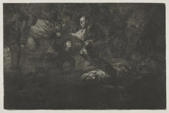 Framed Print : The Proverbs: God Creates Them and They Join Up Together, 1864. Creator: Francisco de Goya