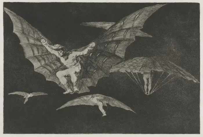 Framed Print : The Proverbs: A Way of Flying, 1864. Creator: Francisco de Goya (Spanish, 1746-1828) Framed Print : The Proverbs: A Way of Flying, 1864. Creator: Francisco de Goya (Spanish, 1746-1828)