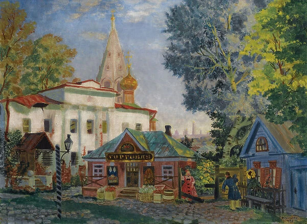 In the Province, 1920. Artist: Kustodiev, Boris Michaylovich (1878-1927)