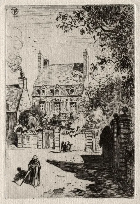 Framed Print : In Province: The House at Orleans, c. 1875. Creator: Felix Hilaire Buhot (French Framed Print : In Province: The House at Orleans, c. 1875. Creator: Felix Hilaire Buhot (French
