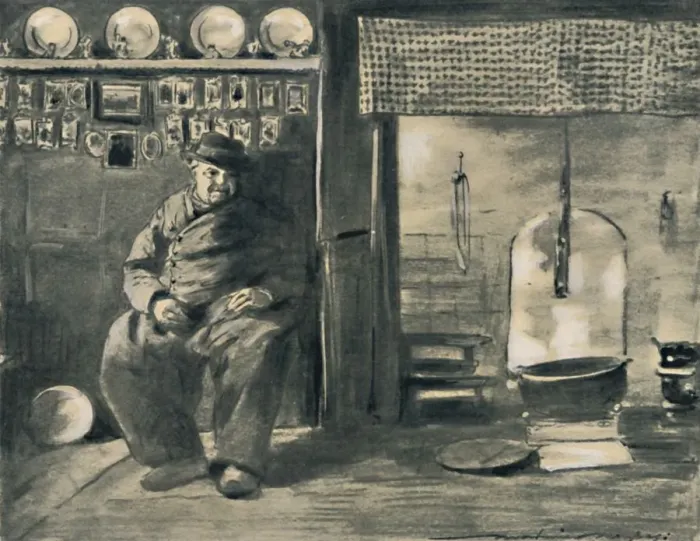 Framed Print : A Provincial Interior, 1903. Artist: Mortimer L Menpes Framed Print : A Provincial Interior, 1903. Artist: Mortimer L Menpes