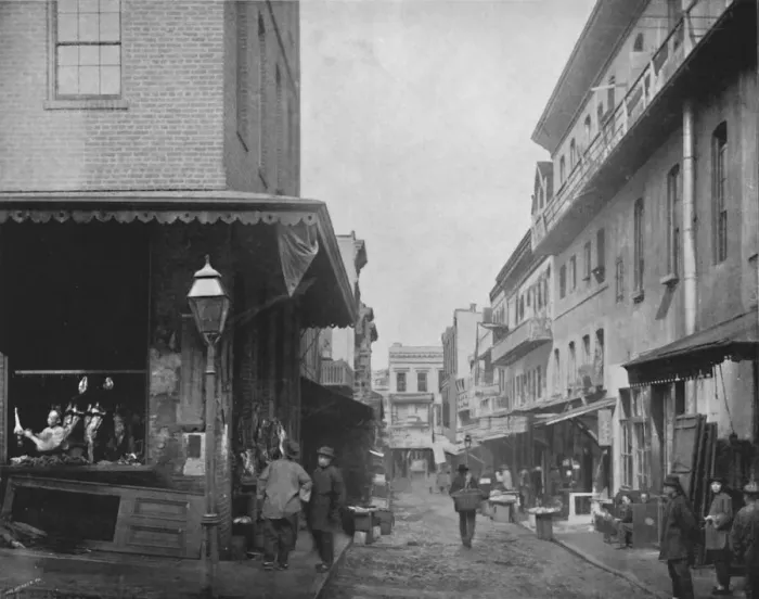Framed Print : The Provision Market, Chinatown, San Francisco, 19th century Framed Print : The Provision Market, Chinatown, San Francisco, 19th century