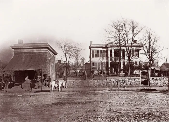 Framed Print : Provost Marshals Headquarters, Chattanooga, ca. 1864. Creator: George N. Barnard Framed Print : Provost Marshals Headquarters, Chattanooga, ca. 1864. Creator: George N. Barnard