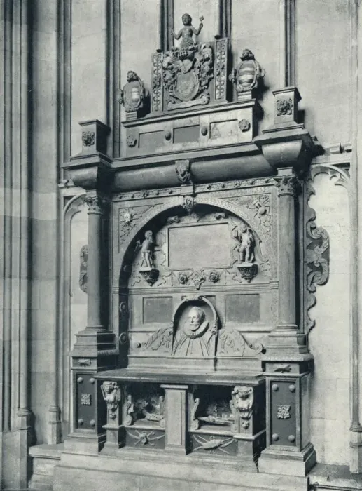 Framed Print : Provost Murrays Tomb (1624) at the East End of Chapel, 1926 Framed Print : Provost Murrays Tomb (1624) at the East End of Chapel, 1926