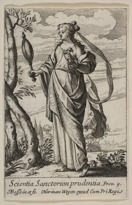 Framed Print : Prudence, 1636. Creator: Abraham Bosse Framed Print : Prudence, 1636. Creator: Abraham Bosse