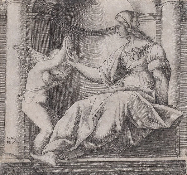 Prudence, dated 1516. Creator: Agostino Veneziano