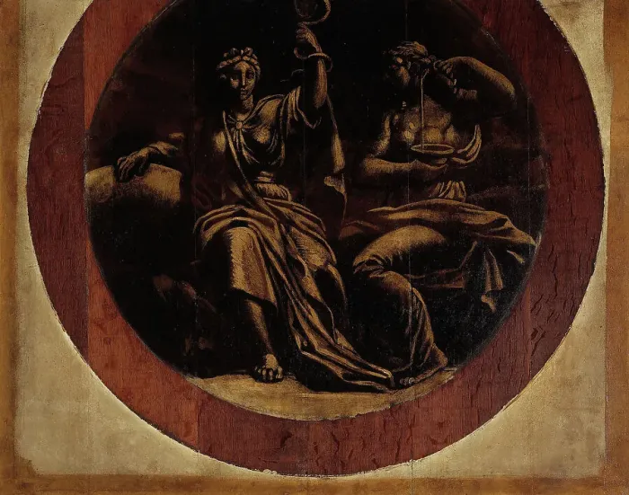 Framed Print : Prudence and Temperance, c1660. Creator: Nicolas Loir Framed Print : Prudence and Temperance, c1660. Creator: Nicolas Loir