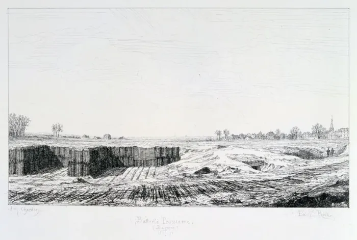 Framed Print : Prussian battery, Siege of Paris, 1870-1871. Artist: Paul Roux Framed Print : Prussian battery, Siege of Paris, 1870-1871. Artist: Paul Roux
