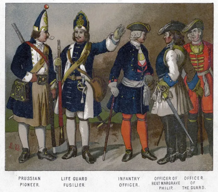 Framed Print : Prussian and French soldiers of 1704 (19th century) Framed Print : Prussian and French soldiers of 1704 (19th century)