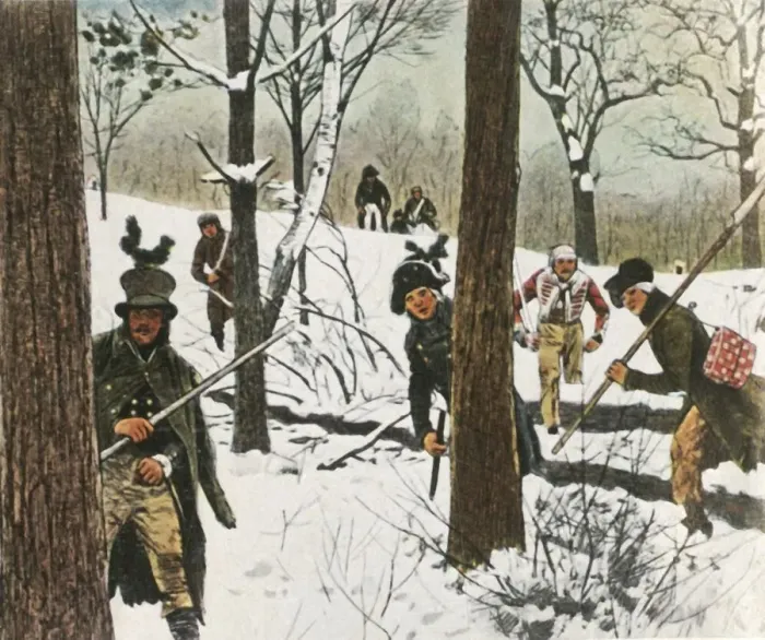 Framed Print : Prussian soldiers escape imprisonment by the French, January 1807, (1936). Creator: Unknown Framed Print : Prussian soldiers escape imprisonment by the French, January 1807, (1936). Creator: Unknown