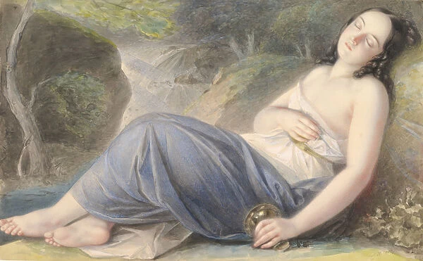 Psyche Asleep in a Landscape, 1837. Creator: Karl Joseph Aloys Agricola
