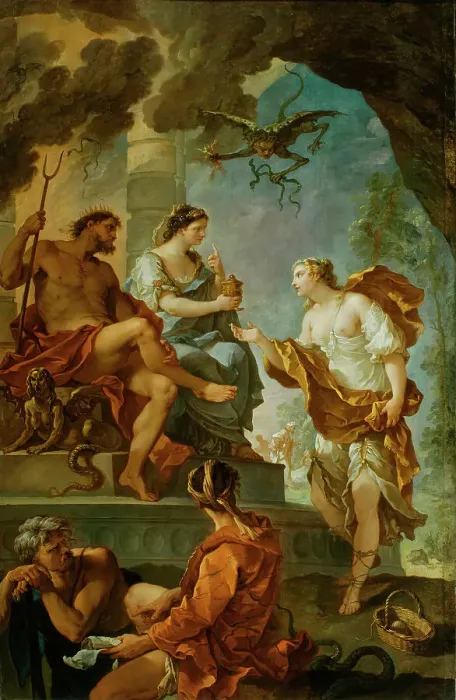 Framed Print : Psyche Obtaining the Elixir of Beauty from Proserpine, c1735. Creator: Charles-Joseph Natoire Framed Print : Psyche Obtaining the Elixir of Beauty from Proserpine, c1735. Creator: Charles-Joseph Natoire