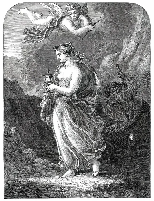 Framed Print : Psyche Returning from the Infernal Regions with the Casket of Beauty'... 1850. Creator: Unknown. Psyche Returning from the Infernal Regions with the Casket of Beauty'... 1850. Creator: Unknown Framed Print : Psyche Returning from the Infernal Regions with the Casket of Beauty'... 1850. Creator: Unknown. Psyche Returning from the Infernal Regions with the Casket of Beauty'... 1850. Creator: Unknown