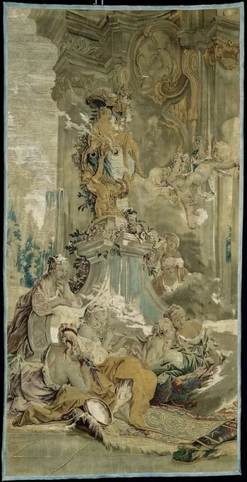 Framed Print : Psyches Entrance into Cupids Palace [left fragment], from The Story of Psyche, Beauvais