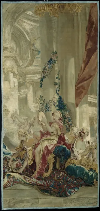 Framed Print : Psyches Entrance into Cupids Palace from the Story of Psyche, Beauvais, 1756 / 63 Framed Print : Psyches Entrance into Cupids Palace from the Story of Psyche, Beauvais, 1756 / 63