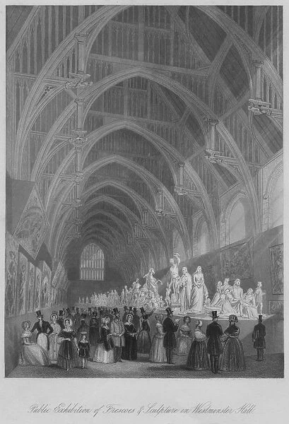 Public Exhibition of Frescoes & Sculpture in Westminster Hall, c1841. Artist: William Radclyffe