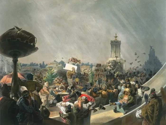 Framed Print : Public festivities following the coronation of Tsar Alexander II, Khodynka Field, Moscow, 1856. Artist: Mihaly Zichy Framed Print : Public festivities following the coronation of Tsar Alexander II, Khodynka Field, Moscow, 1856. Artist: Mihaly Zichy