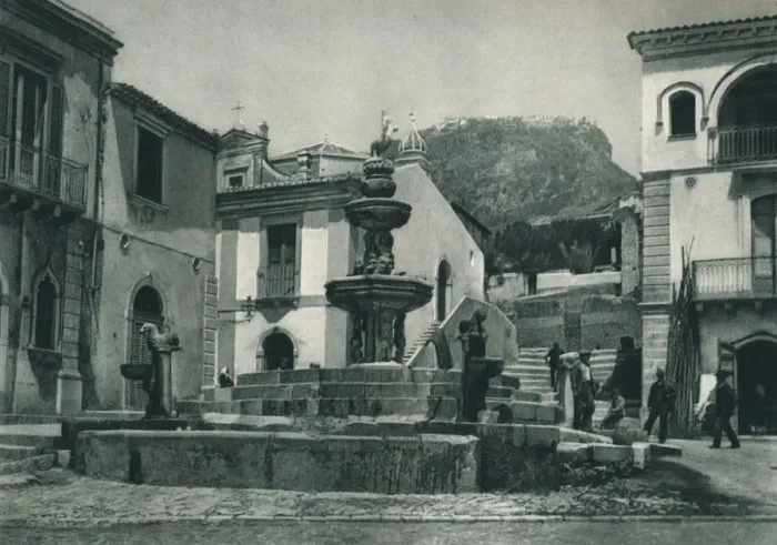 Framed Print : Public fountain, Taormina, Sicily, Italy, 1927. Artist: Eugen Poppel Framed Print : Public fountain, Taormina, Sicily, Italy, 1927. Artist: Eugen Poppel