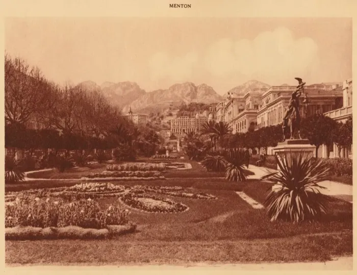 Framed Print : The Public Garden, Menton, 1930. Creator: Unknown Framed Print : The Public Garden, Menton, 1930. Creator: Unknown