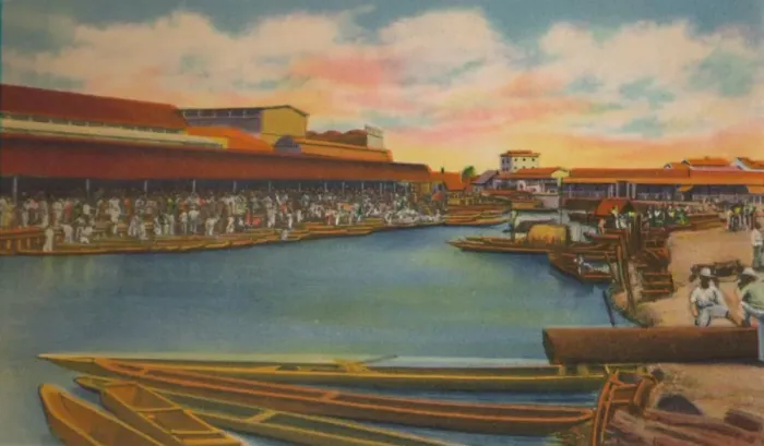 Framed Print : Public Market, Barranquilla, c1940s Framed Print : Public Market, Barranquilla, c1940s