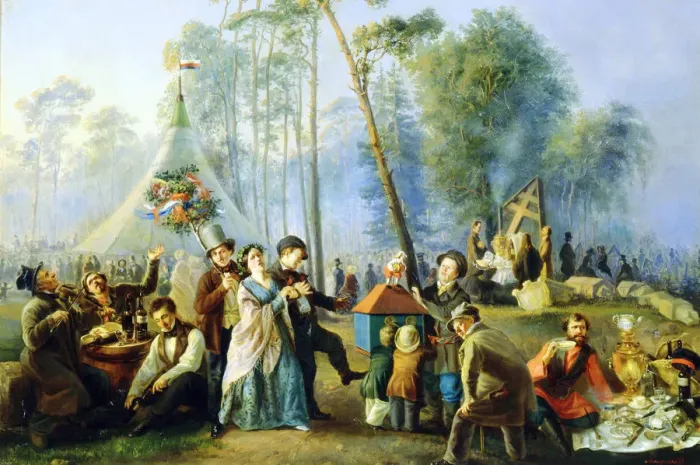Framed Print : Public merry-making at Maryina Roshcha in Moscow, 1852 Framed Print : Public merry-making at Maryina Roshcha in Moscow, 1852