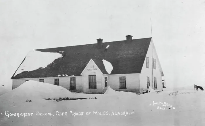 Framed Print : Public school provided by the U.S. Government, between c1900 and c1930. Creator: Lomen Brothers Framed Print : Public school provided by the U.S. Government, between c1900 and c1930. Creator: Lomen Brothers