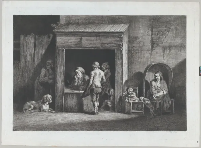 Framed Print : The Public Scrivener, 1790. Creator: Jean-Jacques de Boissieu Framed Print : The Public Scrivener, 1790. Creator: Jean-Jacques de Boissieu