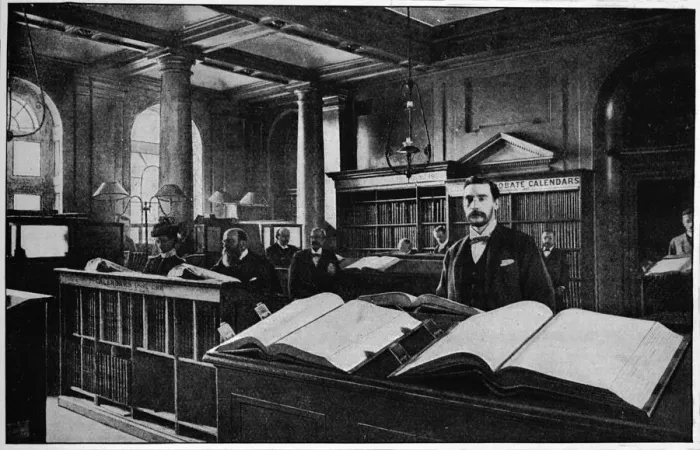 Framed Print : Public search room at the Probate Registry, Somerset House, London, c1901 (1901) Framed Print : Public search room at the Probate Registry, Somerset House, London, c1901 (1901)