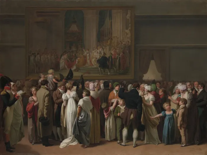 Framed Print : The Public Viewing Davids Coronation at the Louvre, 1810. Creator Framed Print : The Public Viewing Davids Coronation at the Louvre, 1810. Creator