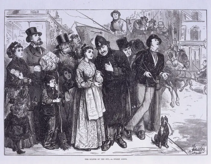 Framed Print : Public witness of the solar eclipse, London, c1870 Framed Print : Public witness of the solar eclipse, London, c1870