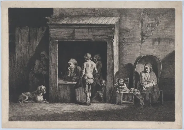 Framed Print : Public Writer, 1790. Creator: Jean-Jacques de Boissieu Framed Print : Public Writer, 1790. Creator: Jean-Jacques de Boissieu