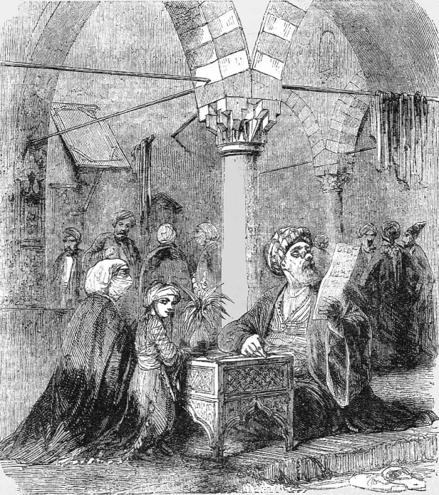 Framed Print : Public Writer at the Bazaar; Industrious Classes in Constantinople, 1854. Creator: Unknown Framed Print : Public Writer at the Bazaar; Industrious Classes in Constantinople, 1854. Creator: Unknown