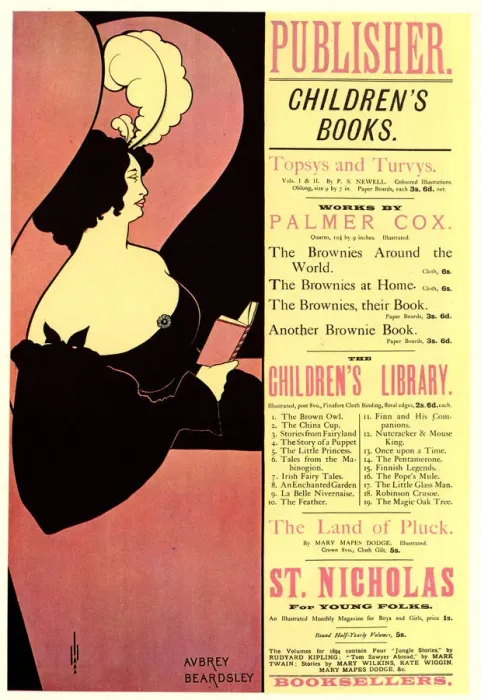 Framed Print : Publisher. Childrens Books, 1894. Artist: Beardsley, Aubrey (1872?1898)