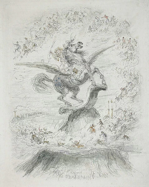 Puck on Pegasus, 1861. Creator: George Cruikshank