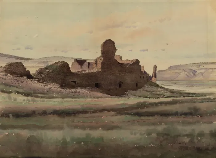Framed Print : Pueblo Bonito Ruin, Chaco Canyon, New Mexico, 1888. Creator: De Lancey Gill Framed Print : Pueblo Bonito Ruin, Chaco Canyon, New Mexico, 1888. Creator: De Lancey Gill