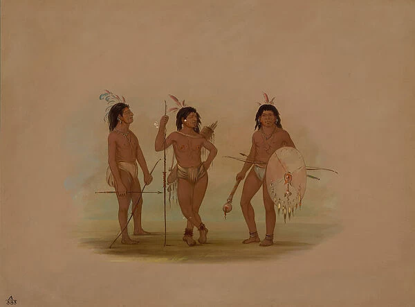 A Puelchee Chief and Two Young Warriors, 1854  /  1869. Creator: George Catlin