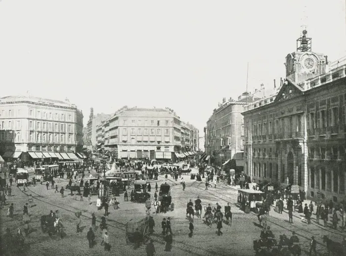 Framed Print : The Puerta del Sol, Madrid, Spain, 1895. Creator: W &s Ltd Framed Print : The Puerta del Sol, Madrid, Spain, 1895. Creator: W &s Ltd