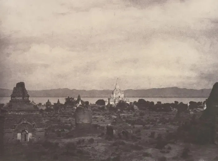 Framed Print : Pugahm Myo: Distant View of Gauda-palen Pagoda, August 20-24, 1855