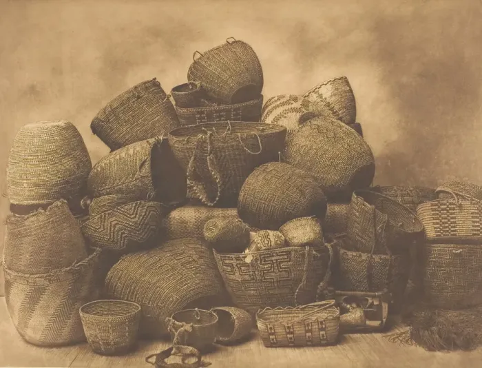Framed Print : Puget Sound Baskets, 1912. Creator: Edward Sheriff Curtis Framed Print : Puget Sound Baskets, 1912. Creator: Edward Sheriff Curtis