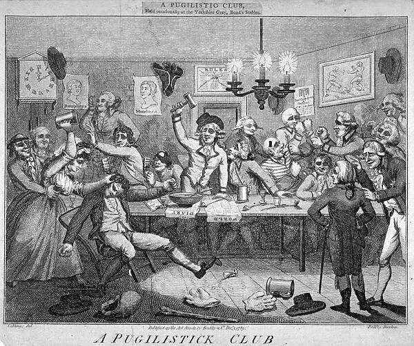 A pugilistick club... 1789. Artist: John Barlow