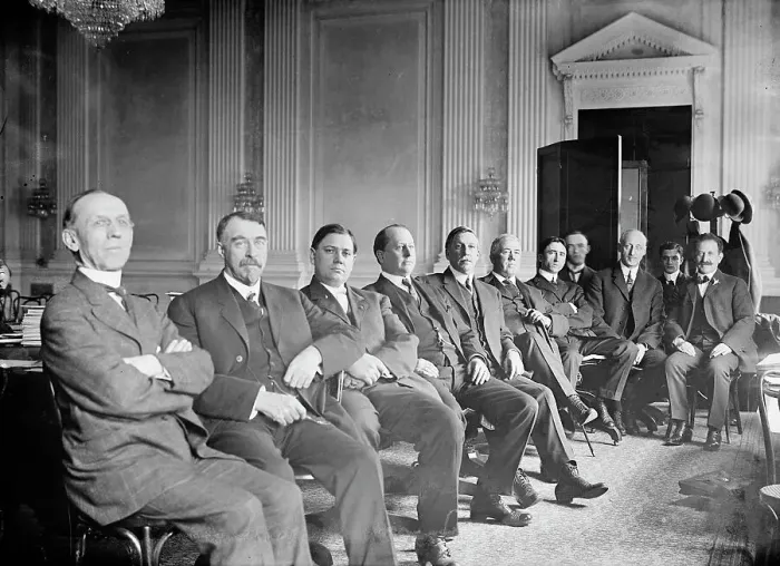 Framed Print : Pujo Committee - Byrnes, James Francis; Daugherty, James Alexander; Gurnsey, Frank Edward... 1912. Creator: Harris & Ewing. Pujo Committee - Byrnes, James Francis; Daugherty, James Alexander; Gurnsey, Frank Edward... 1912 Framed Print : Pujo Committee - Byrnes, James Francis; Daugherty, James Alexander; Gurnsey, Frank Edward... 1912. Creator: Harris & Ewing. Pujo Committee - Byrnes, James Francis; Daugherty, James Alexander; Gurnsey, Frank Edward... 1912