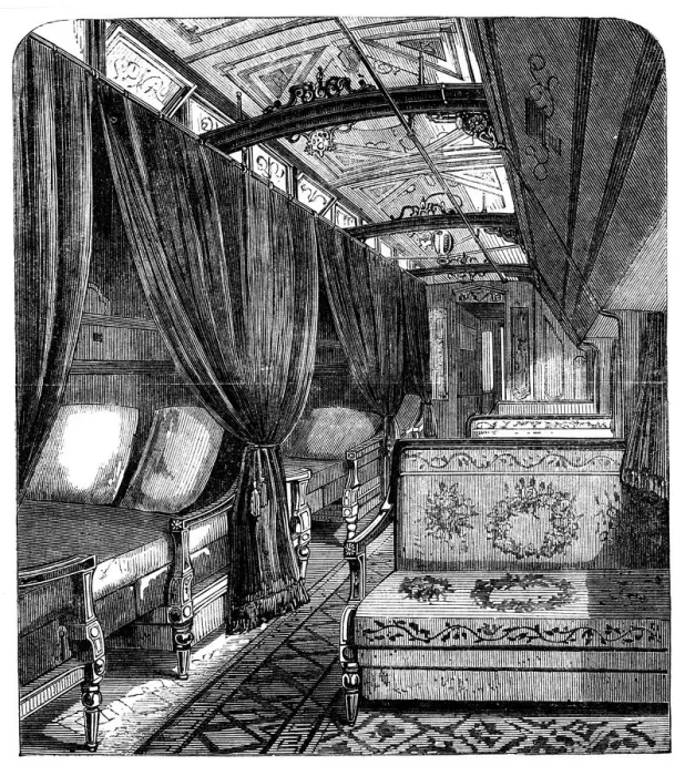 Framed Print : Pullman sleeping car on the Union Pacific Railroad, c1869 Framed Print : Pullman sleeping car on the Union Pacific Railroad, c1869