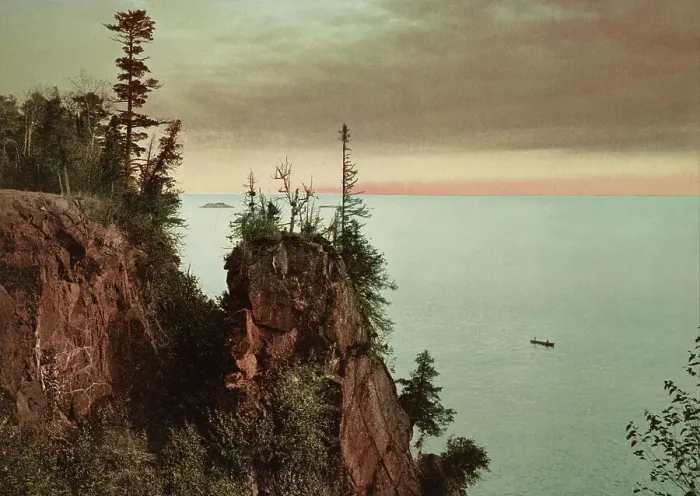 Framed Print : Pulpit Rock, Presque Isle [Park], Lake Superior, c1898. Creator: Unknown