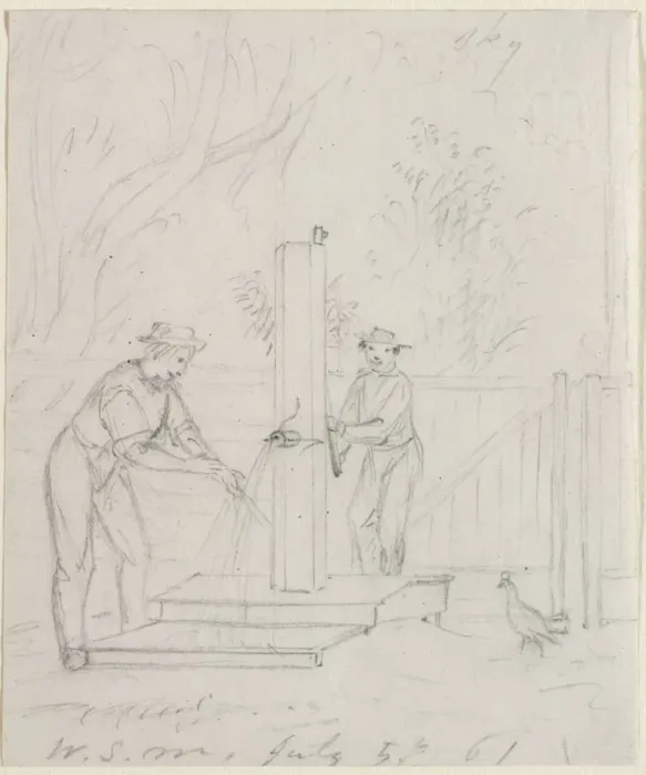 Framed Print : At the Pump, 1861. Creator: William Sidney Mount (American, 1807-1868) Framed Print : At the Pump, 1861. Creator: William Sidney Mount (American, 1807-1868)