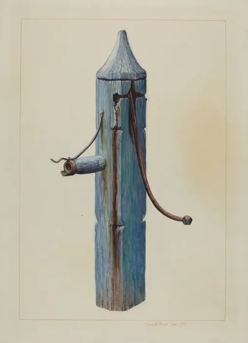 Framed Print : Pump, c. 1938. Creator: Samuel W. Ford Framed Print : Pump, c. 1938. Creator: Samuel W. Ford