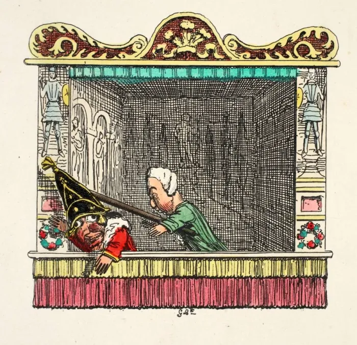 Framed Print : Punch being hit from behind by the Doctor, 1827 Framed Print : Punch being hit from behind by the Doctor, 1827