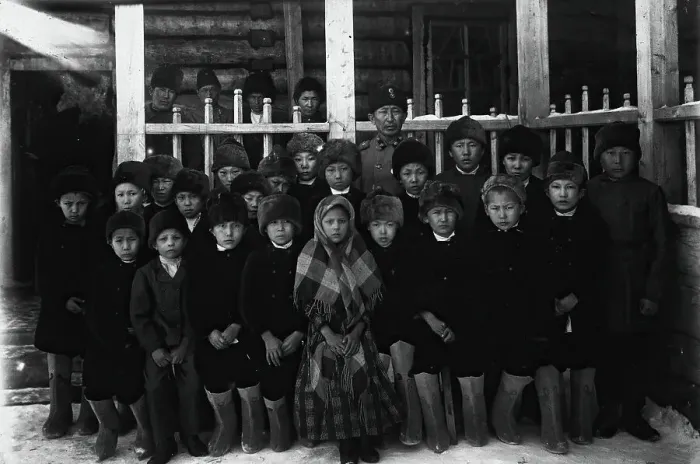 Framed Print : Pupils of the parish school, 1890. Creator: Unknown Framed Print : Pupils of the parish school, 1890. Creator: Unknown